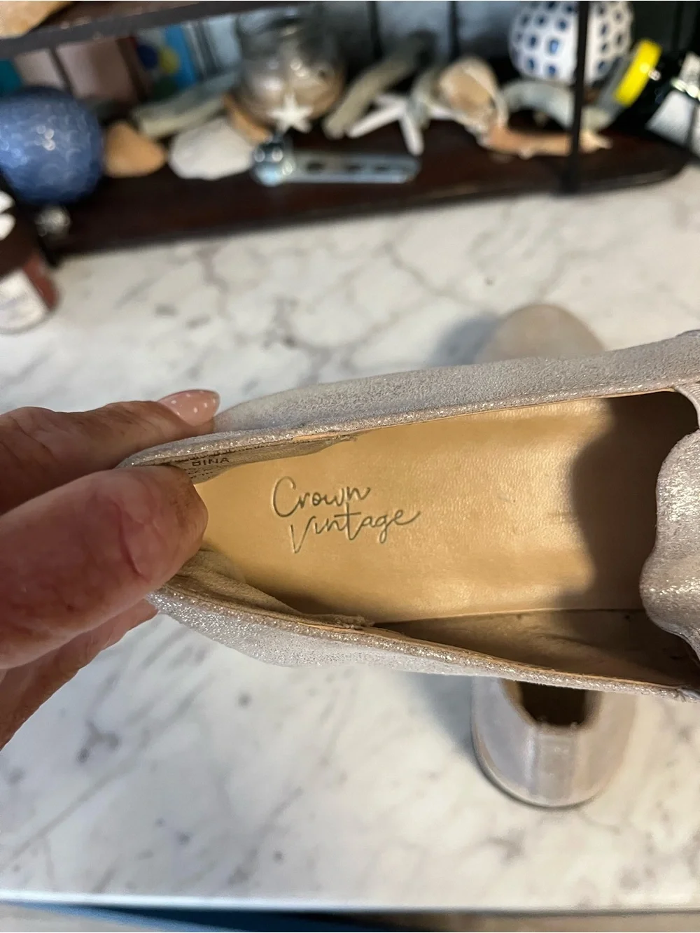 Silver/gold  Slip-On Crown Vintage Espadrille Loafers Womens 8